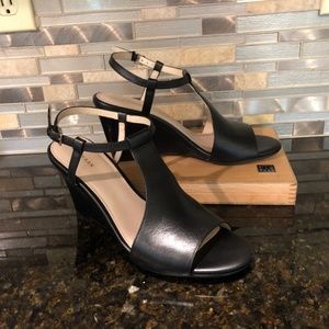 Cole Haan Black Wedge with Peekaboo Toe